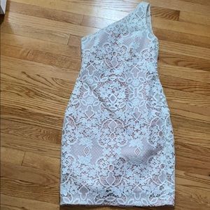 Calvin Klein one shoulder lace dress